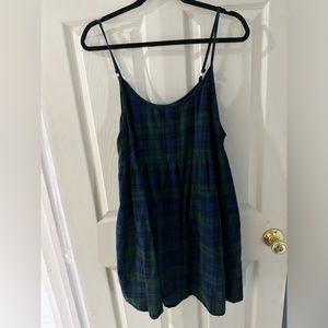 WILD FABLE BLUE & GREEN PLAID BABYDOLL DRESS XL